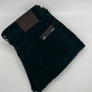 Murano Corduroy Pants Mens 32x30 Dark Green New Alex Slim Fit Stretch Cotton